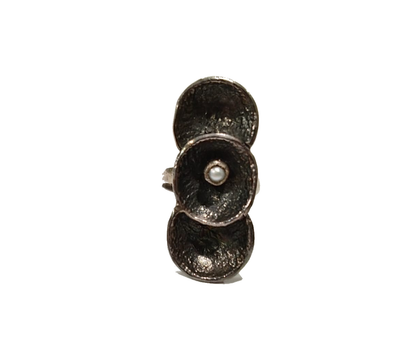 Anello in argento con perlino