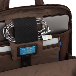 Zaino porta computer 14" e porta iPad con RFID in pelle "Paavo" Piquadro testa di moro