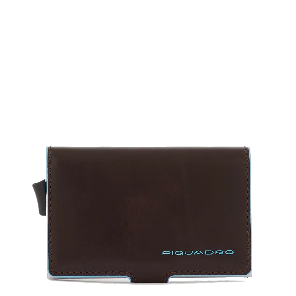 Porta carte di credito in metallo con RFID Bluesquare mogano