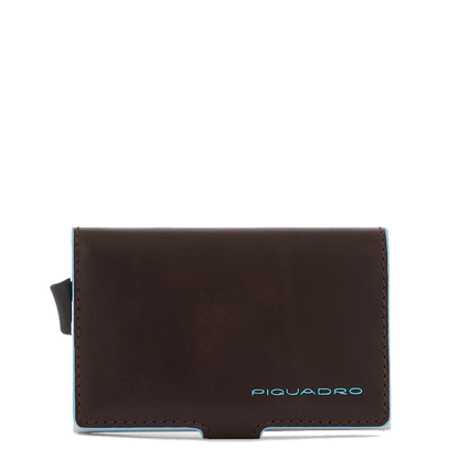 Porta carte di credito in metallo con RFID Bluesquare mogano