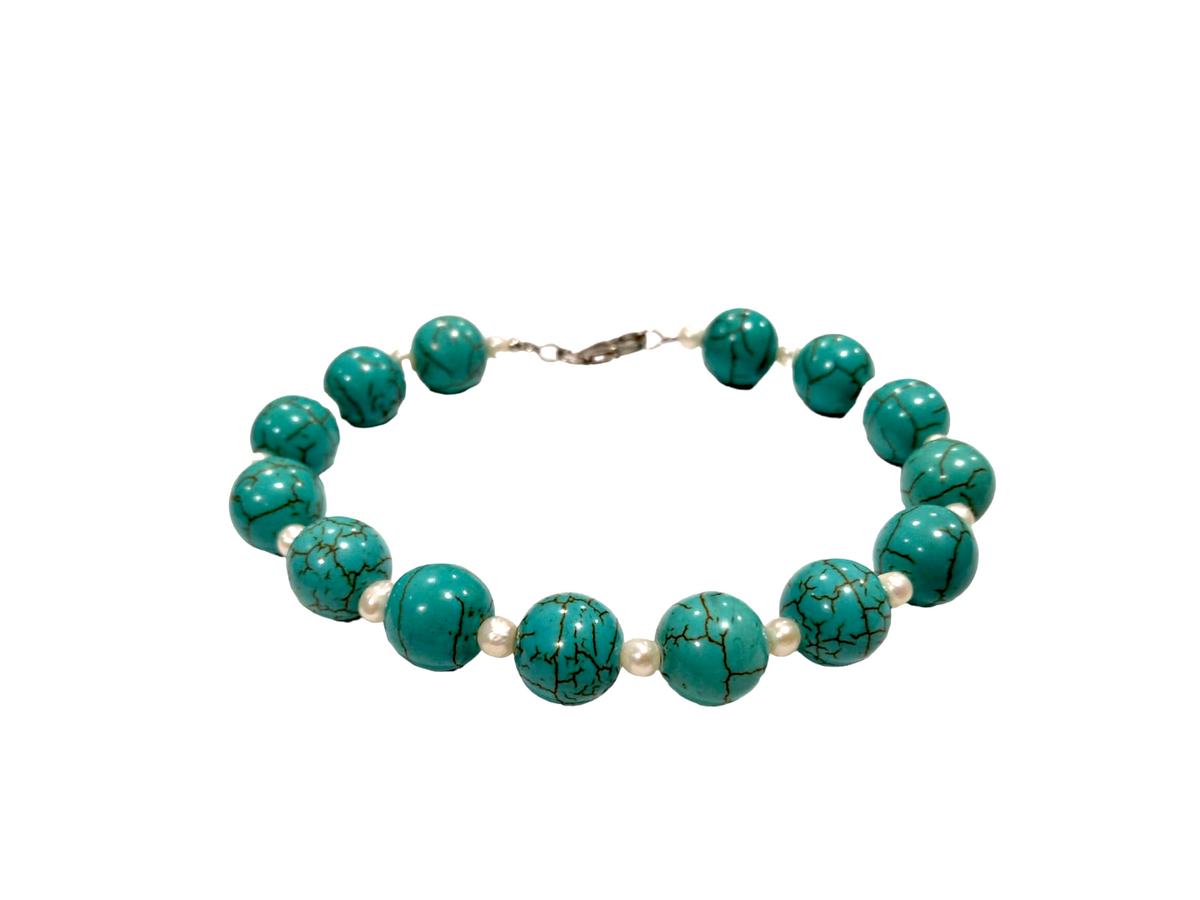 Bracciale in aulite e perline