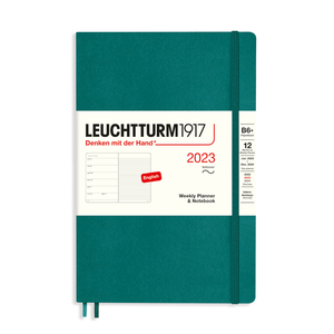 Agenda settimanale orizzontale con note 12 mesi B6 2023 con copertina morbida"Leuchtturm 1917" (disponibile in diversi colori)