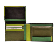 Carica l&#39;immagine nel visualizzatore di Gallery, Portafogli in pelle con portabadge e portaspicci Carraro verde
