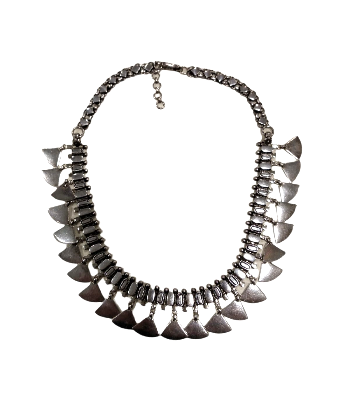 Collana girocollo/chocker con pendenti a triangolo in argento 925