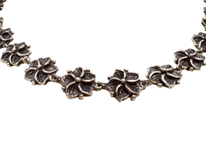 Collana girocollo a fiori in argento 925