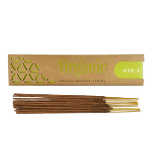 Kit 12 bastoncini incenso indiano Masala "Organic Goodness" vanilla