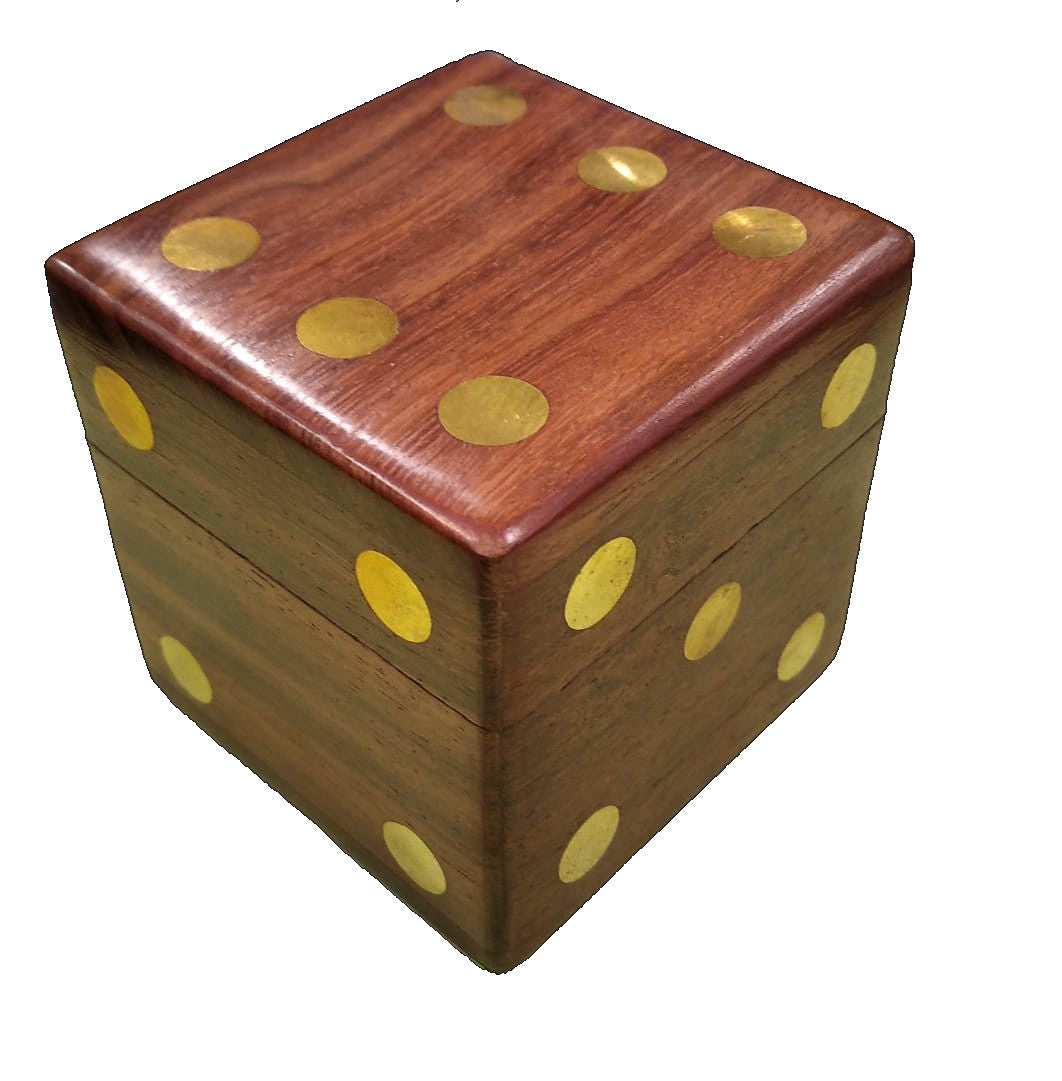 Cofanetto porta da di da gioco in legno