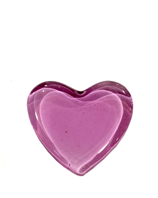 Fermacarte "Cuore in vetro" medio rosa