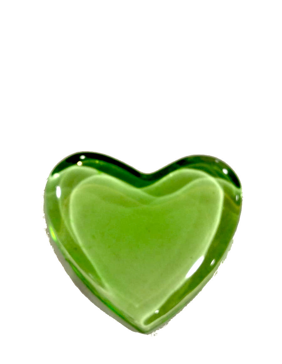 Fermacarte "Cuore in vetro" medio verde