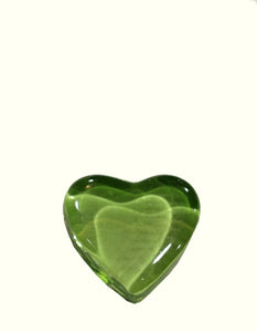 Fermacarte "Cuore in vetro" piccolo verde