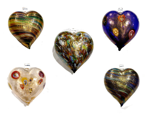 Cuore in vetro di Murano"Klimt"