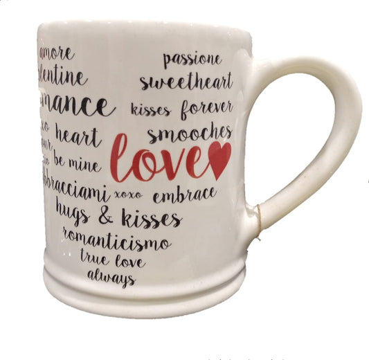 Tazza Mug "Love, hug & kiss, romanticismo... "
