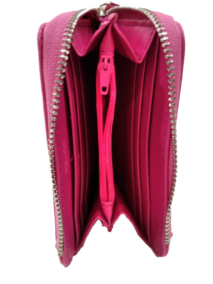 Portafoglio piccolo da donna in similpelle a due soffietti InTempo fucsia