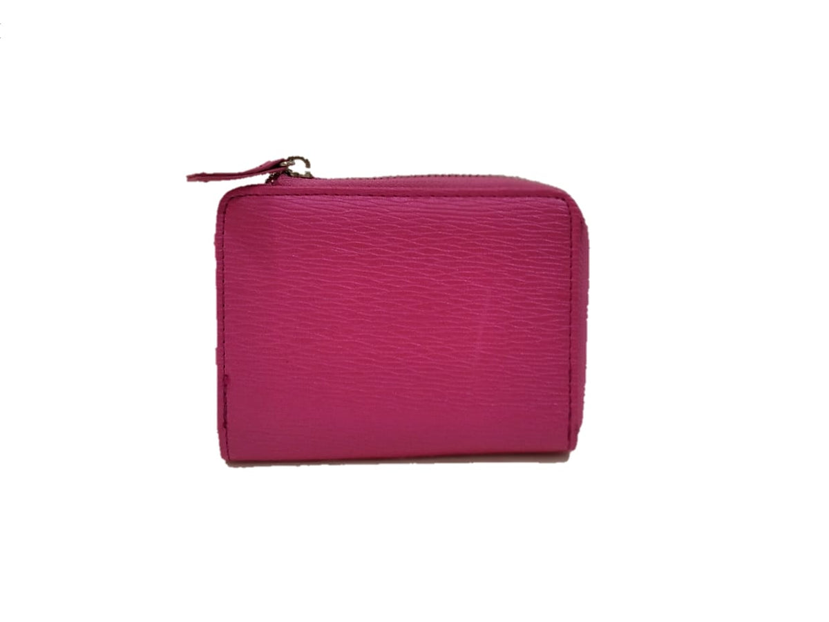 Portafoglio piccolo da donna in similpelle a due soffietti InTempo fucsia