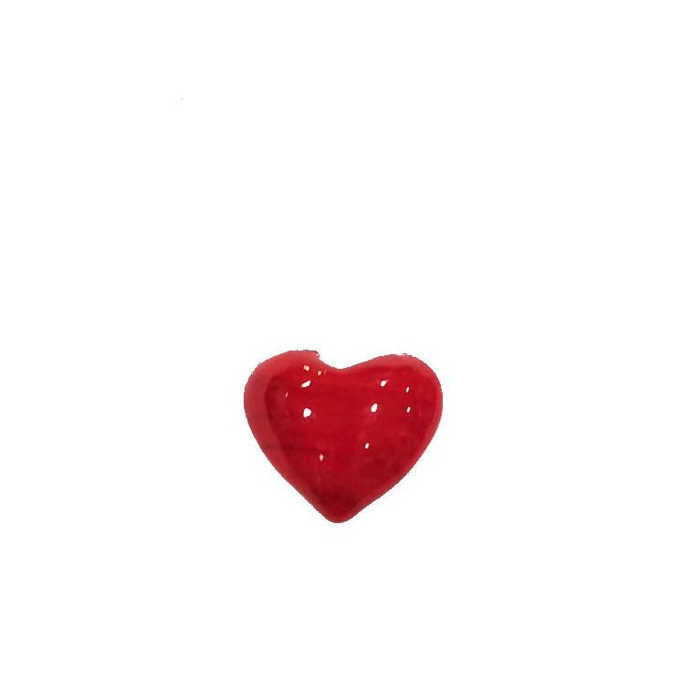 Cuoricini in vetro rosso pieno
