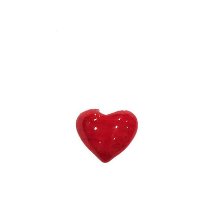 Cuoricini in vetro rosso pieno