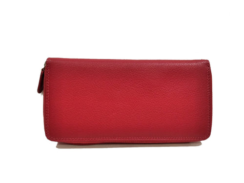 Portafoglio pochette a quattro soffietti portasmartphone in pelle Roland Germain  ROSSO