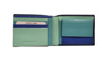 Carica l&#39;immagine nel visualizzatore di Gallery, Portafogli in pelle con portabadge e portaspicci Carraro blu
