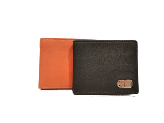Portafogli piccolo in pelle supersottile con inserto per iniziali Bagnara