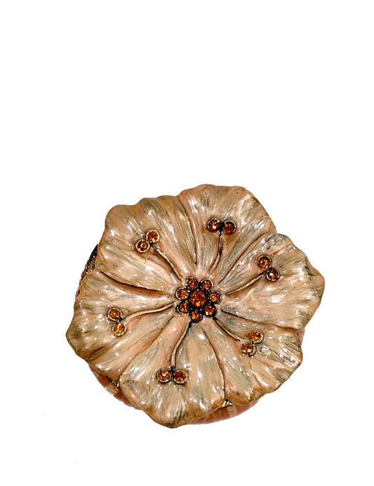 Scatolina in metallo con coperchio a fiore