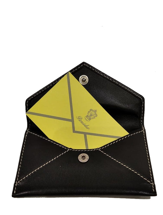 Portabiglietti da visita in pelle Power Elegance Pineider  nero aperto