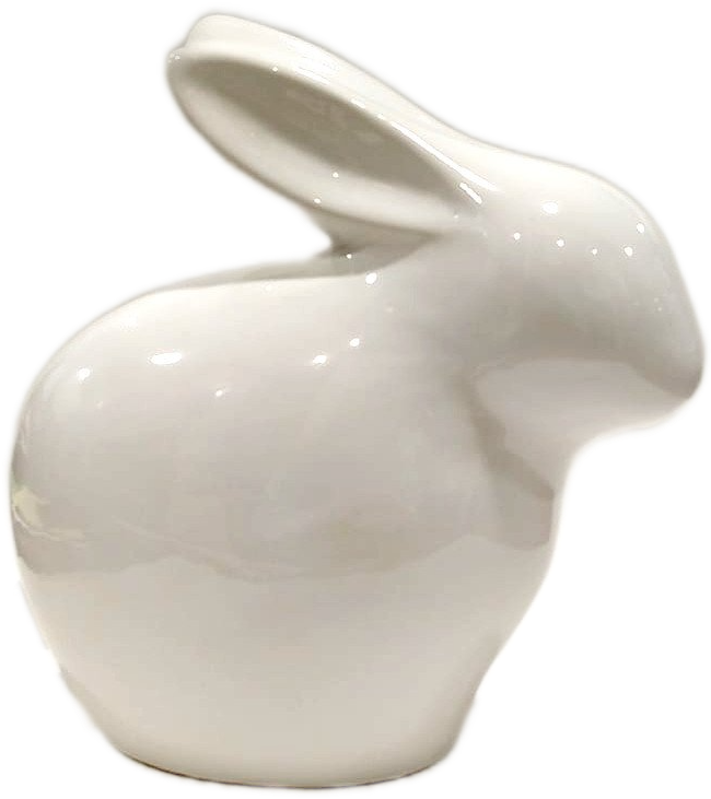 Scultura Coniglio in ceramica smaltata