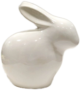 Scultura Coniglio in ceramica smaltata