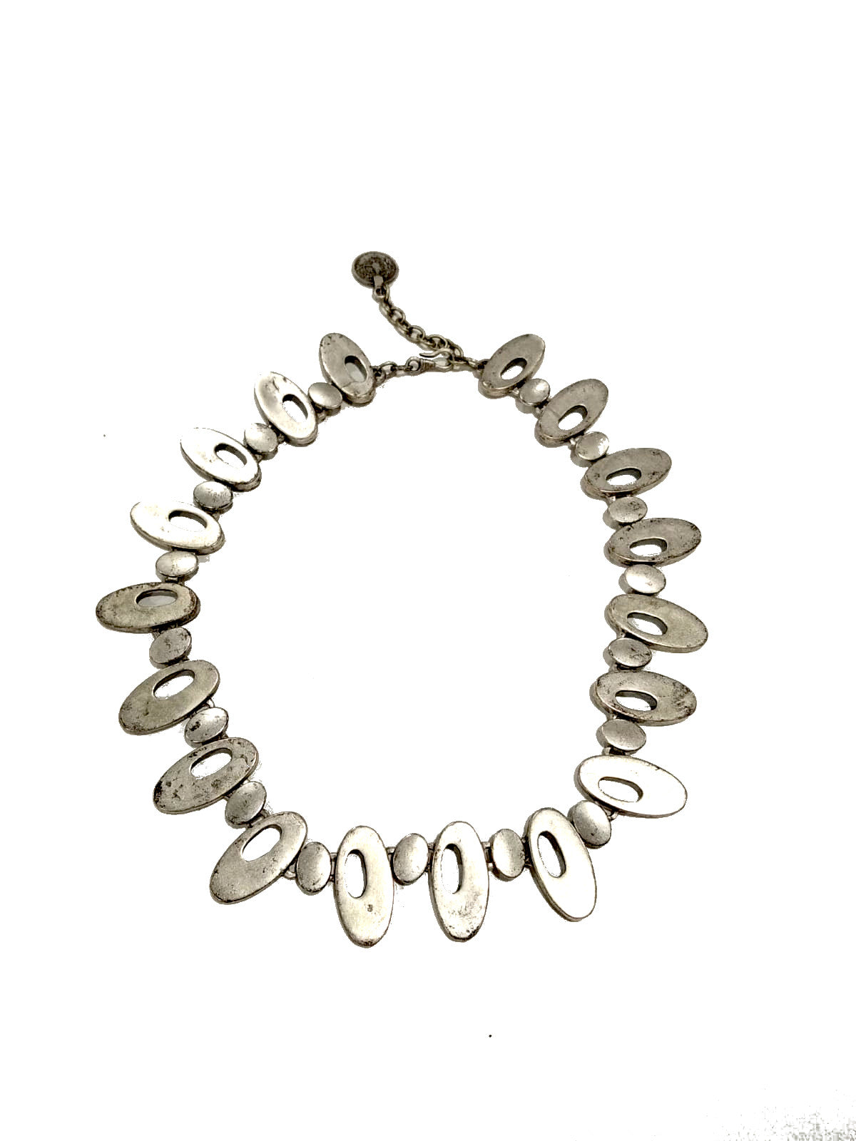 Collana corta in Zama con motivo ad ovali effetto stressato