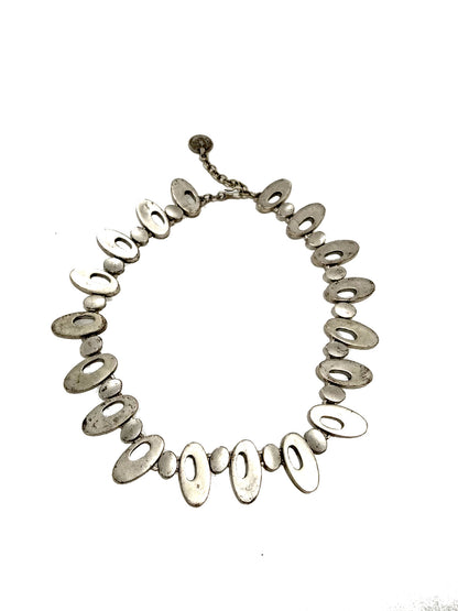 Collana corta in Zama con motivo ad ovali effetto stressato