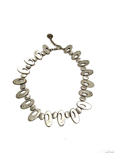 Collana corta in Zama con motivo ad ovali effetto stressato