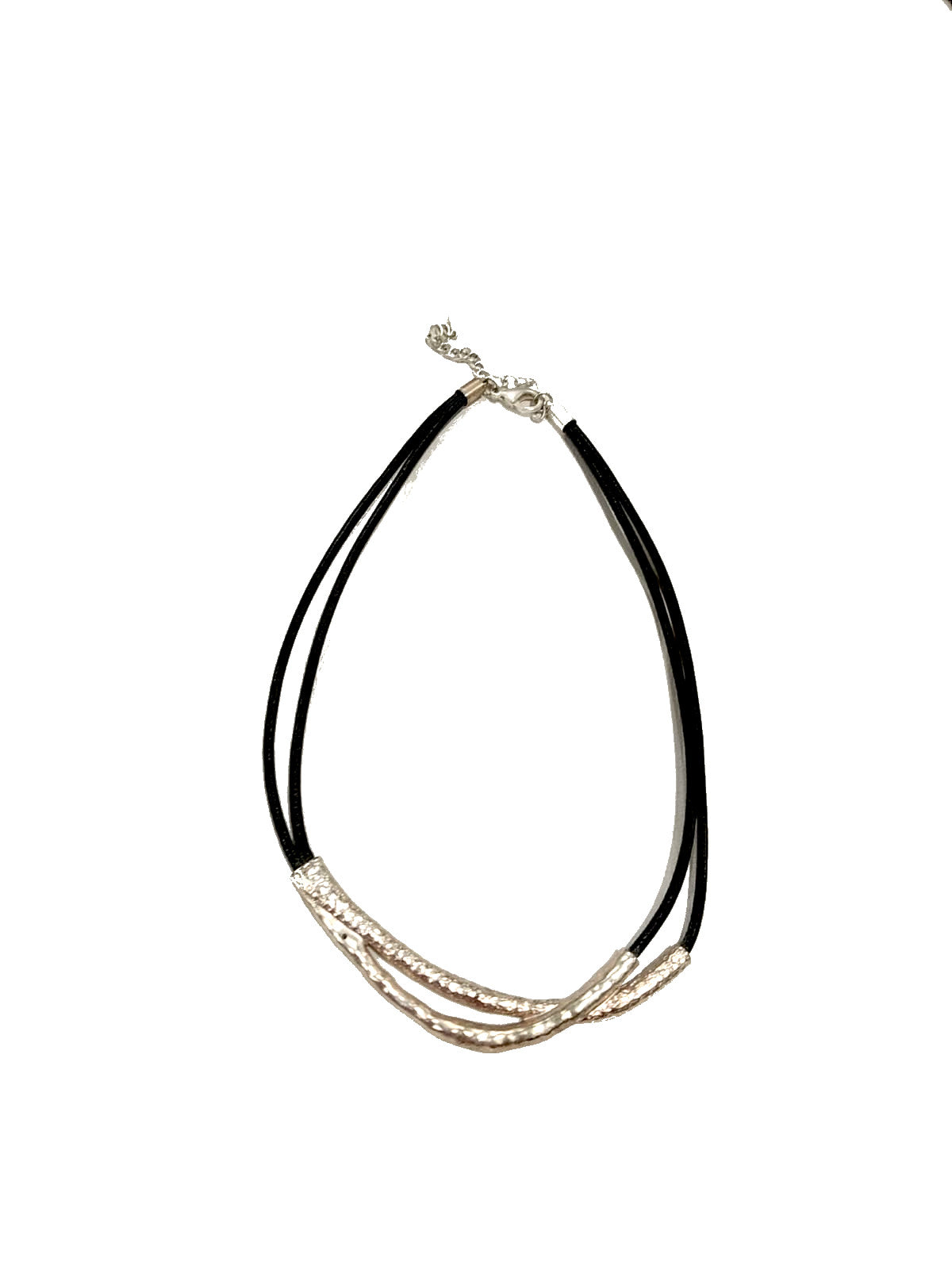 Collana corta in Zama con laccio in caucciù Tropicart