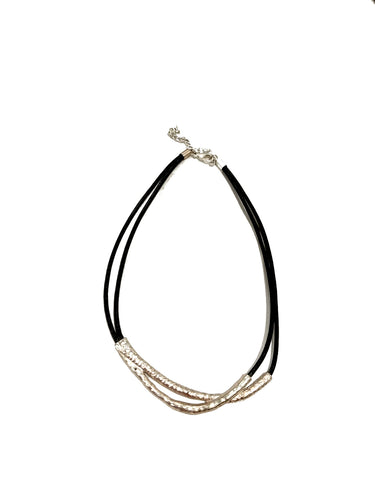 Collana corta in Zama con laccio in caucciù Tropicart