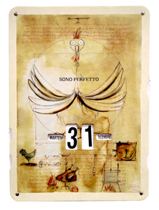 Calendario perpetuo 26x19 "Arcadia"  Pollo Leonardo SONO PERFETTO