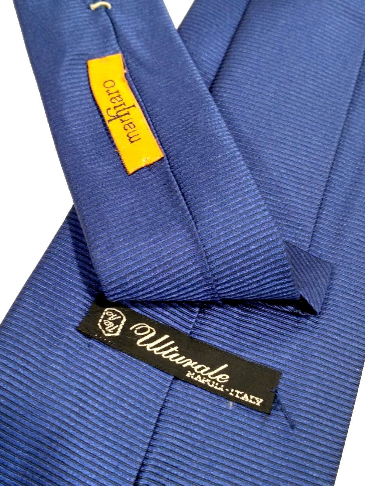 Cravatta tre pieghe microfantasia righe blu Ulturale for MarKiaro