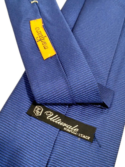 Cravatta tre pieghe microfantasia righe blu Ulturale for MarKiaro