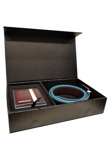 Box  Portacarte + Cintura Blue Square Piquadro