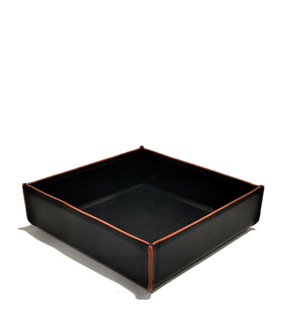 Vuotatasche in pelle con bordino Arancio Markiaro