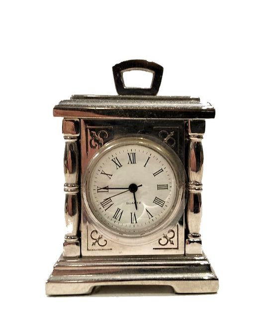 Orologino da viaggio in metallo rodiato