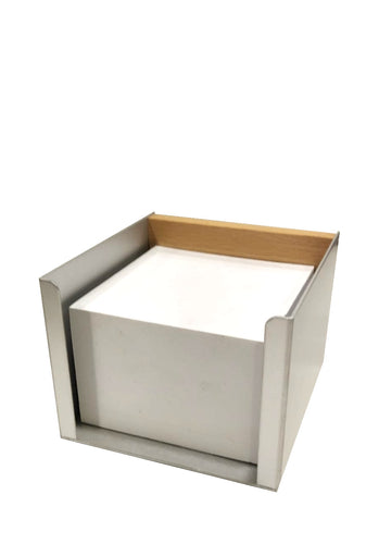 Cubo portafoglietti in alluminio e legno Emform