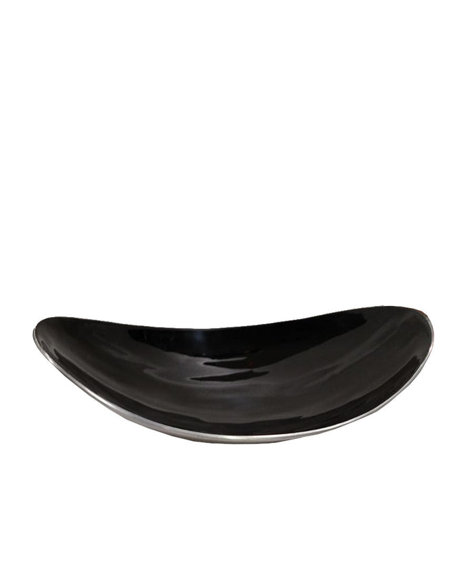 Ciotola vuotatasche ovale in resina nero/argento Portico 