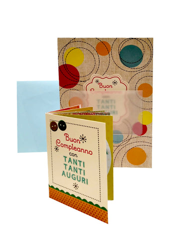 Cartoncino d'auguri con libretto rimovibile 