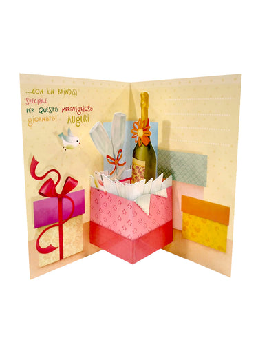 Cartoncino d'auguri Pop Up verticale 
