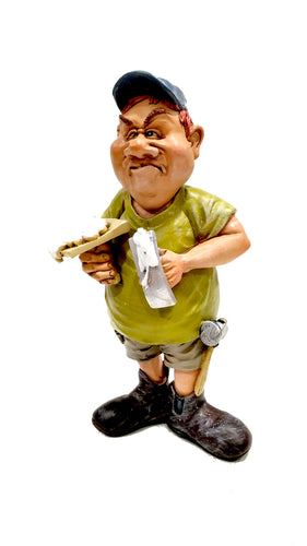 Statuina caricatura mestieri: Operaio edile / muratore / gessista