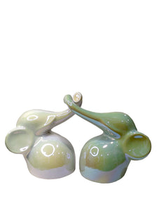 Scultura in ceramica smaltata perlata "Elefantino" (disponibile in due varianti)