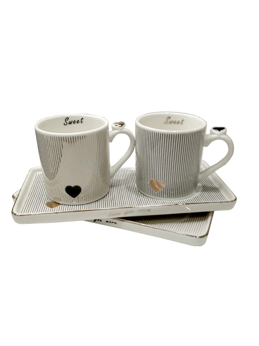Set tazzine espresso con piattino "Love"