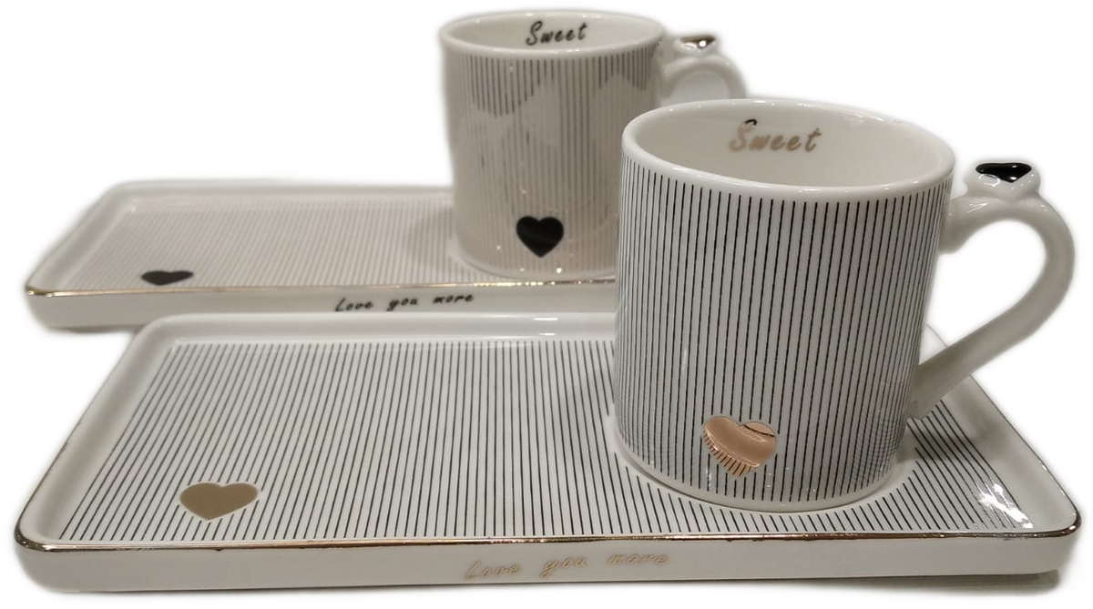 Set tazzine espresso con piattino "Love"Set tazzine espresso con piattino "Love"