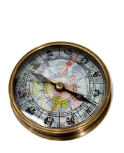 Carica l&#39;immagine nel visualizzatore di Gallery, Bussola in ottone con cofanetto in legno &quot;Marine directional Compass 1917&quot;

