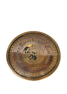 Bussola in ottone con cofanetto in legno "Marine directional Compass 1917"