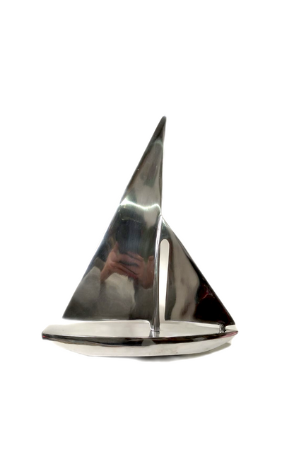 Scultura Barca a vela in alluminio piccolo
