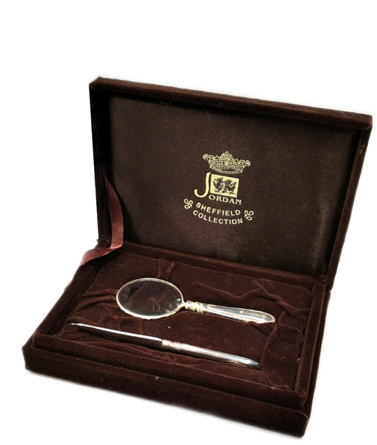 Set tagliacarte e lente d'ingrandimento Jordan Sheffield Collection